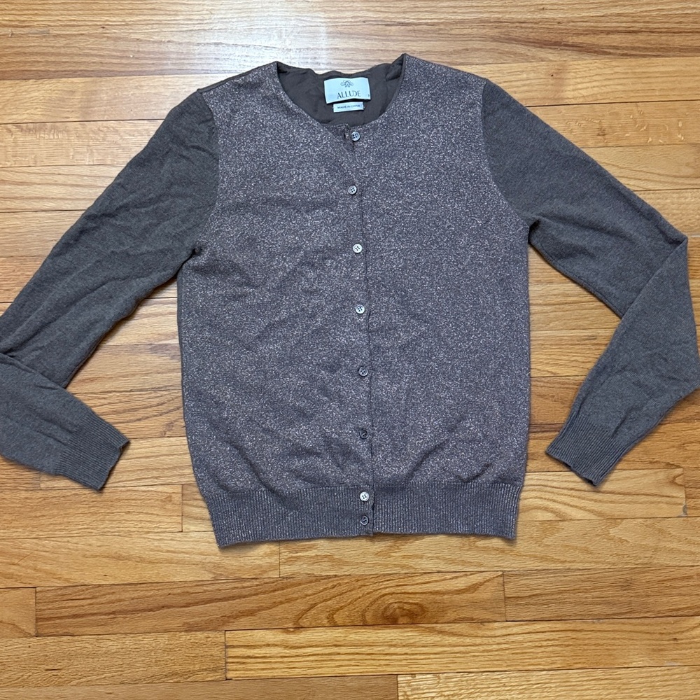 Allude  Cashmere Blend Cardigan‎ Brown metallic